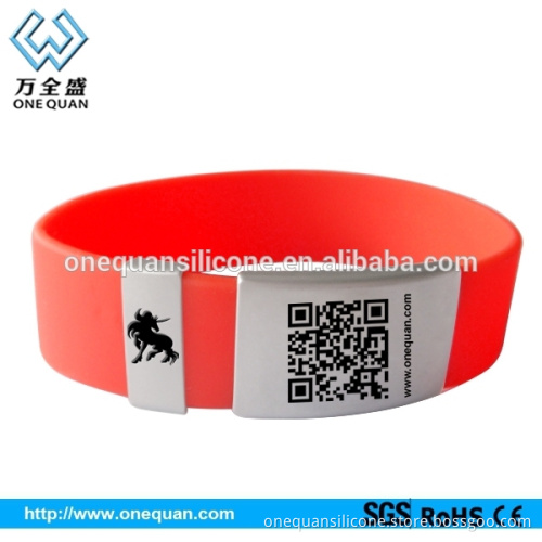 Factory directly Hot sale QR code with ID number silicone bracelet